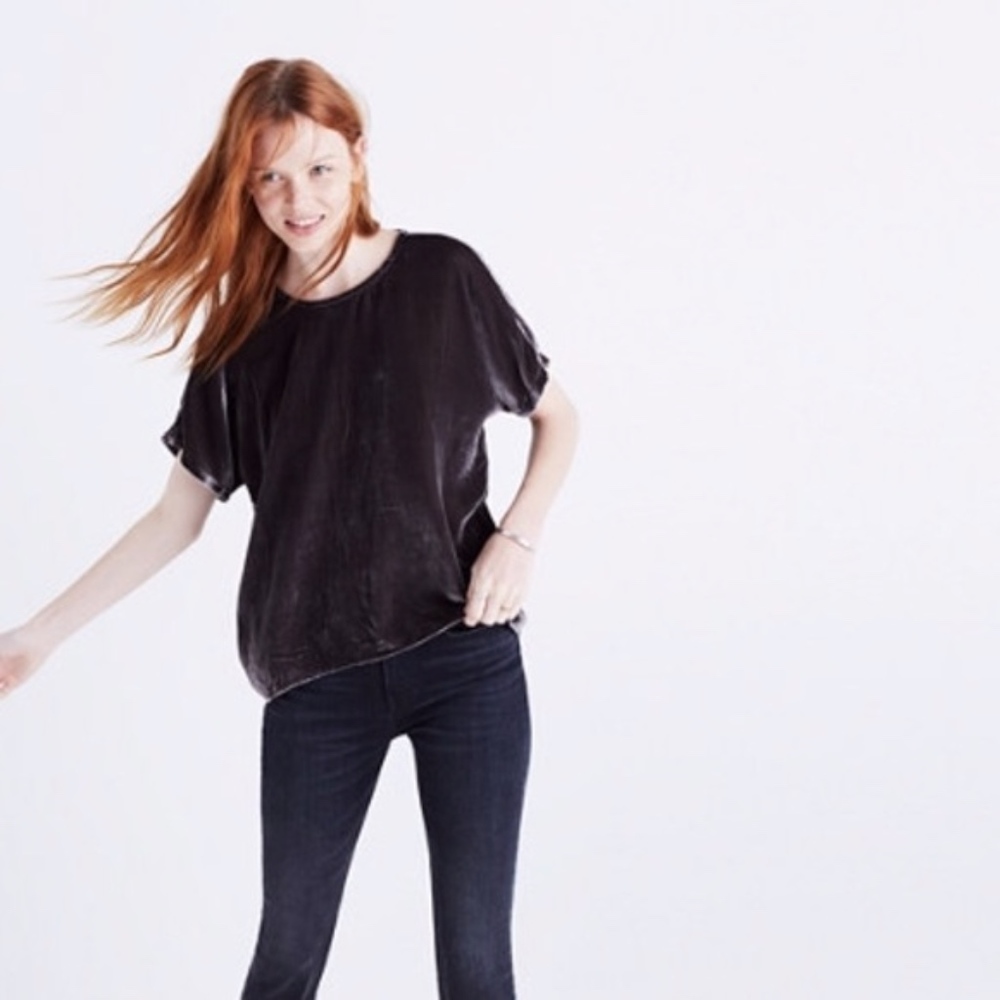 Madewell Tie-Back Smoky Topaz Velvet Tee - Picture 5 of 7